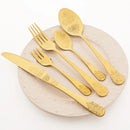 Ljojo 16pcs Retro Silver Stainless Steel Dinnerware Set with Creative Carving