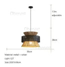Vintage Wabi Sabi Hemp Rope Chandelier Pendant Light for Cafe and Dining Room by Ljojo