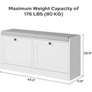 Ljojo™ Shoe Storage Bench with Padded Seat & Two Flip Drawers