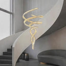 Modern Silvery Gold K9 Crystal Stair Chandelier Pendant - Luxury Indoor Lighting by Ljojo