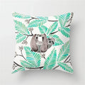 Ljojo Mint Green Geometric Animal Print Pillowcase for Home and Office Decor