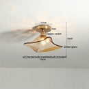 Ljojo Modern Amber Glass LED Ceiling Lights with Copper Socket for Home Decoration
