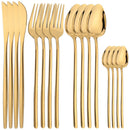 Ljojo 16-Piece Stainless Steel Christmas Dinnerware Set Luxury Cutlery & Tableware