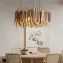 Modern Minimalist LED Hanging Chandelier Wabi-sabi Wooden Pendant Light by Ljojo