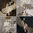 Ljojo Modern Alloy and Acrylic LED Chandelier - Gold Finish for Living Room, Dining, and Lobby Decor