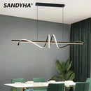LED Pendant Lamp Elegant Black Gold Chandelier Stylish Dining Room Lighting Ljojo