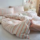 Ljojo Luxury Cotton Stripe Duvet Cover Set - Yarn-Dyed Bedding Set
