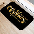Ljojo Merry & Happy Year Door Mat: Golden Black Letter Print, Non-Slip Floor