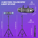 Ljojo™ 2PCS Bracket RGBW LED Light Stand Kit Magic Ball Beam Effect Remote Control