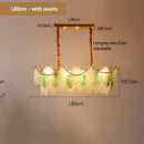 SANDYHA Stained Glass Chandelier LED Pendant Light Stylish Elegant Lighting for Living Room Bedroom by Ljojo