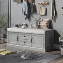 Ljojo™ Entryway Storage Bench with Drawers & Cabinets, Removable Cushion - End of Bed Bench