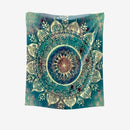 Ljojo Mandala Fleece Blanket in Vibrant Blue, Green & Yellow - Soft Cozy Polyester Throw
