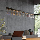 Large Silver Modern Rectangle Crystal Chandelier Dining Room Living Room Ljojo