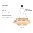 Ljojo Wabi-Sabi Style Fabric Led Chandelier Retro Pendant Lights for Living Room Home Decor