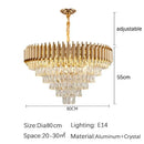 K9 Crystal Chandelier Living Room Villa Bedroom Ceiling Light - Ljojo