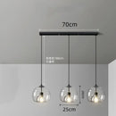 Nordic Glass Pendant Light for Living Room | Ljojo Smoke Gray Chandelier for Kitchen Island