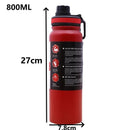 Ljojo 24H Insulated Stainless Steel Water Bottle with Handle, BPA-Free Sports Thermos