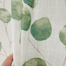 Green Leaves Printed Sheer Voile Curtains by Ljojo - 1 Pair