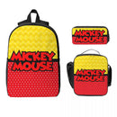 Ljojo Mickey Mouse Minnie School Bags Set for Kids with Lunch Box & Pen Bag