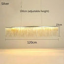 Ljojo LED Tassel Pendant Chandelier: Modern Luxury Chain Lamp for Hotel Lobby & Living Room