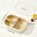 Ljojo 3 Grids Detachable Plastic Lunch Box, Microwave Safe Bento Container