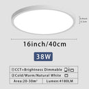 Ljojo 20" Smart LED Large Ceiling Light with APP Remote Control for Bedroom & Living Room