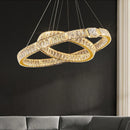Ljojo Luxury Gold Metal Crystal LED Pendant Chandeliers for Home, Restaurant, Hotel