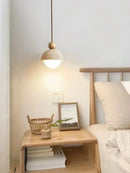 Japanese Style Yellow Stone LED Pendant Light for Living Room Kitchen Island - Ljojo
