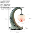 Ljojo Lotus Table Lamp: Chinese Retro Art Decor for Living Room, Bedroom, Study