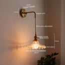 Ljojo LED Copper Wall Light for Bathroom Mirror Hallway Bedroom Glass Lamp