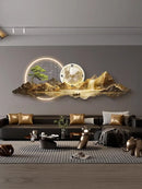 Ljojo LED Wall Lamp Modern Luxury Living Room Clock Hanging Painting Decoration