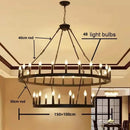 American Retro E14 Led Pendant Lights: Black Metal Chandelier by Ljojo for Living Room & Stairs