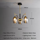 LED Chandelier Glass Pendant Light Retro Nordic Suspension Lamp for Kitchen Island Ljojo