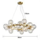 Ljojo Modern Glass Bubble Pendant Chandelier Light Fixture for Living Room Kitchen Dining Bedroom
