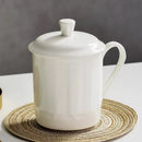 Ljojo 500ML Bone  Tumbler with Lid, Pure White Ceramic Coffee Mug