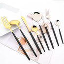 Ljojo 24-Piece Stainless Steel Cutlery Set - Complete Dinnerware Tableware Set