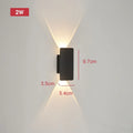 Ljojo 18W LED Black Wall Lamp Outdoor Waterproof Aluminum Wall Lights