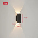 Ljojo 18W LED Black Wall Lamp Outdoor Waterproof Aluminum Wall Lights