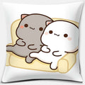 Cute Mocha Mochi Peach Cat Pillowcase for Sofa and Car Decor, Home by Ljojo, 45x45cm