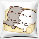 Cute Mocha Mochi Peach Cat Pillowcase for Sofa and Car Decor, Home by Ljojo, 45x45cm
