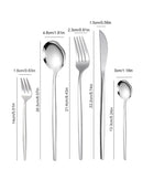 Ljojo 30pc Stainless Steel Cutlery Set with Steak Knives, Fruit Forks, and Dessert Spoons