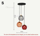 Modern Glass Chandelier Led Pendant Light - Colorful Nordic Hanging Lamp by Ljojo