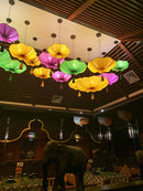 Ljojo Lotus Leaf Fabric Hanging Pendant Lights