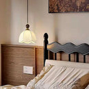 French Medieval Bedroom Chandelier Wood Fabric Pendant Lighting by Ljojo