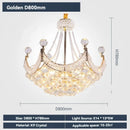 Ljojo Luxury Living Room Crystal Chandelier LED Ceiling Lighting Staircase European-Style Gold Nordic Glamour