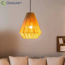 Bamboo Japanese LED Pendant Light | Minimalist Wooden Chandelier by Ljojo