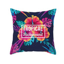 Flamingo Flower Rainforest Cushion Cover with Tropical Plant Animal Pattern by Ljojo