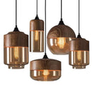 Nordic Wood Grain Color Led Pendant Lamp Modern Glass Pendant Lamp by Ljojo