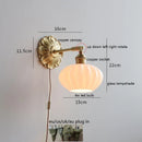 Ljojo LED Wall Sconce Switch Light Walnut Ash Wood Copper Arm Lampara Pared