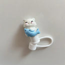 Kawaii Cat Silicone Straw Cover for 10mm Straws - Ljojo Charm Decoration
